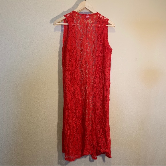 LulaRoe Red Lace Kimono - Picture 7 of 8